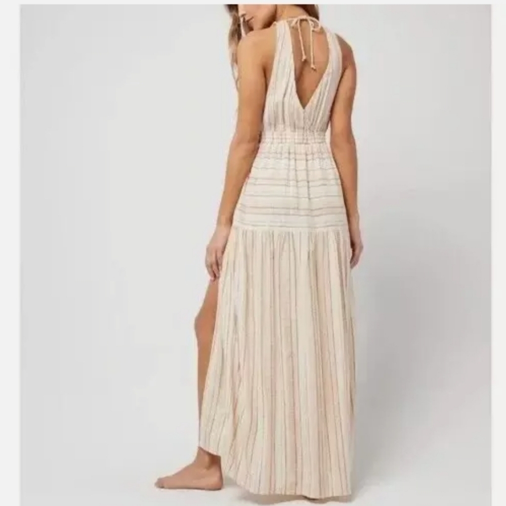 L*Space Emma Sunsoaked Stripe Plunge Cover-Up Maxi Dress Size Small - Picture 15 of 15